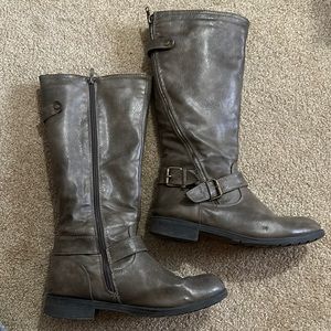 Grey tall boots size 10